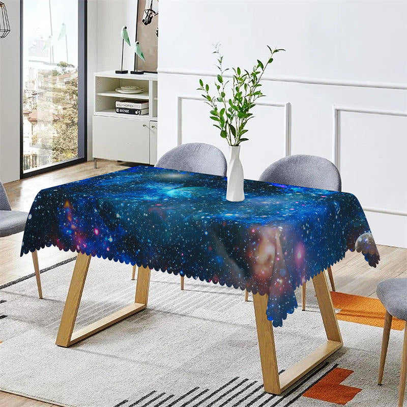 Lofaris Outer Space Galaxy Universe Sparkling Tablecloth