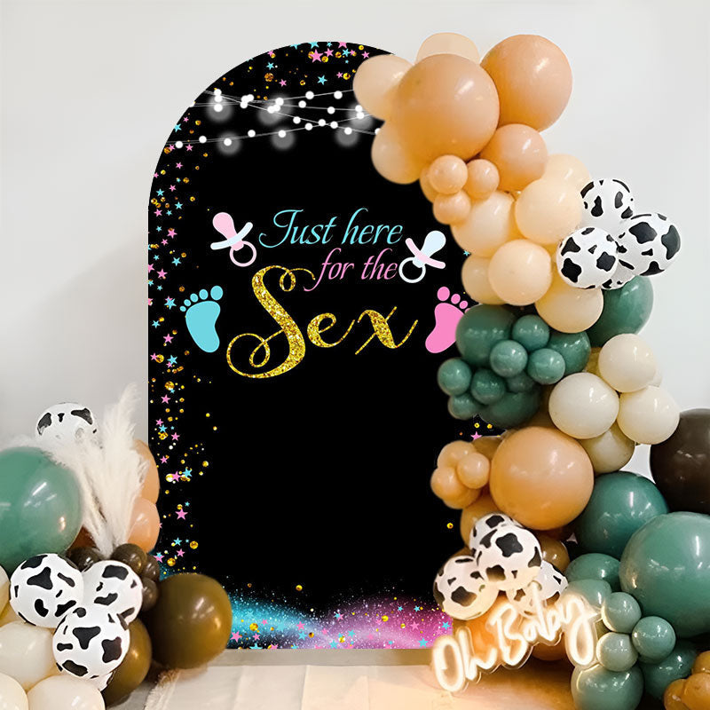 Lofaris Pacifier Footprint Black Gender Reveal Arch Backdrop