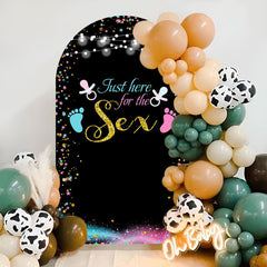 Lofaris Pacifier Footprint Black Gender Reveal Arch Backdrop