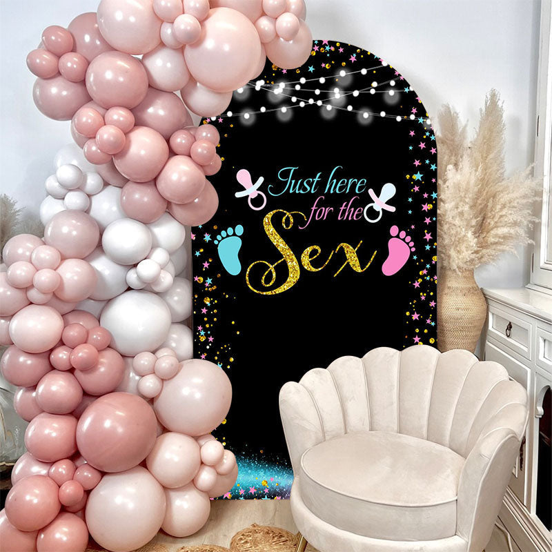 Lofaris Pacifier Footprint Black Gender Reveal Arch Backdrop