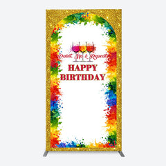 Lofaris Paint Sip And Repeat Happy Birthday Arch Backdrop