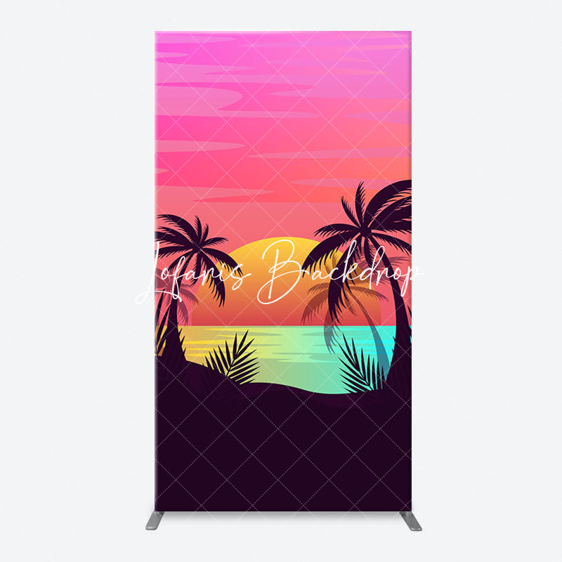 Lofaris Palm Trees Sunset Beach Arch Backdrop For Birthday