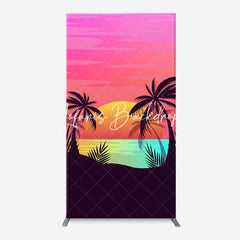 Lofaris Palm Trees Sunset Beach Arch Backdrop For Birthday