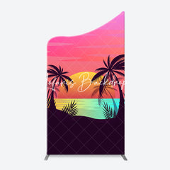 Lofaris Palm Trees Sunset Beach Arch Backdrop For Birthday