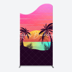 Lofaris Palm Trees Sunset Beach Arch Backdrop For Birthday