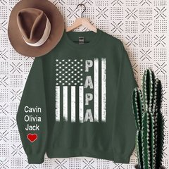 Lofaris Personalized Papa Flag Custom And Kids Gift Sweatshirt