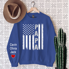 Lofaris Personalized Papa Flag Custom And Kids Gift Sweatshirt