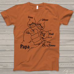 Lofaris Papa And Kids Hand Birthday Gift Custom T - Shirt
