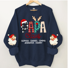 Lofaris Papa Claus Christmas Gift Custom Name Sweatshirt