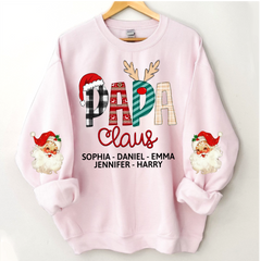 Lofaris Papa Claus Christmas Gift Custom Name Sweatshirt