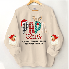 Lofaris Papa Claus Christmas Gift Custom Name Sweatshirt