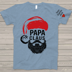 Lofaris Papa Claus Gift Custom Name Christmas T-Shirt