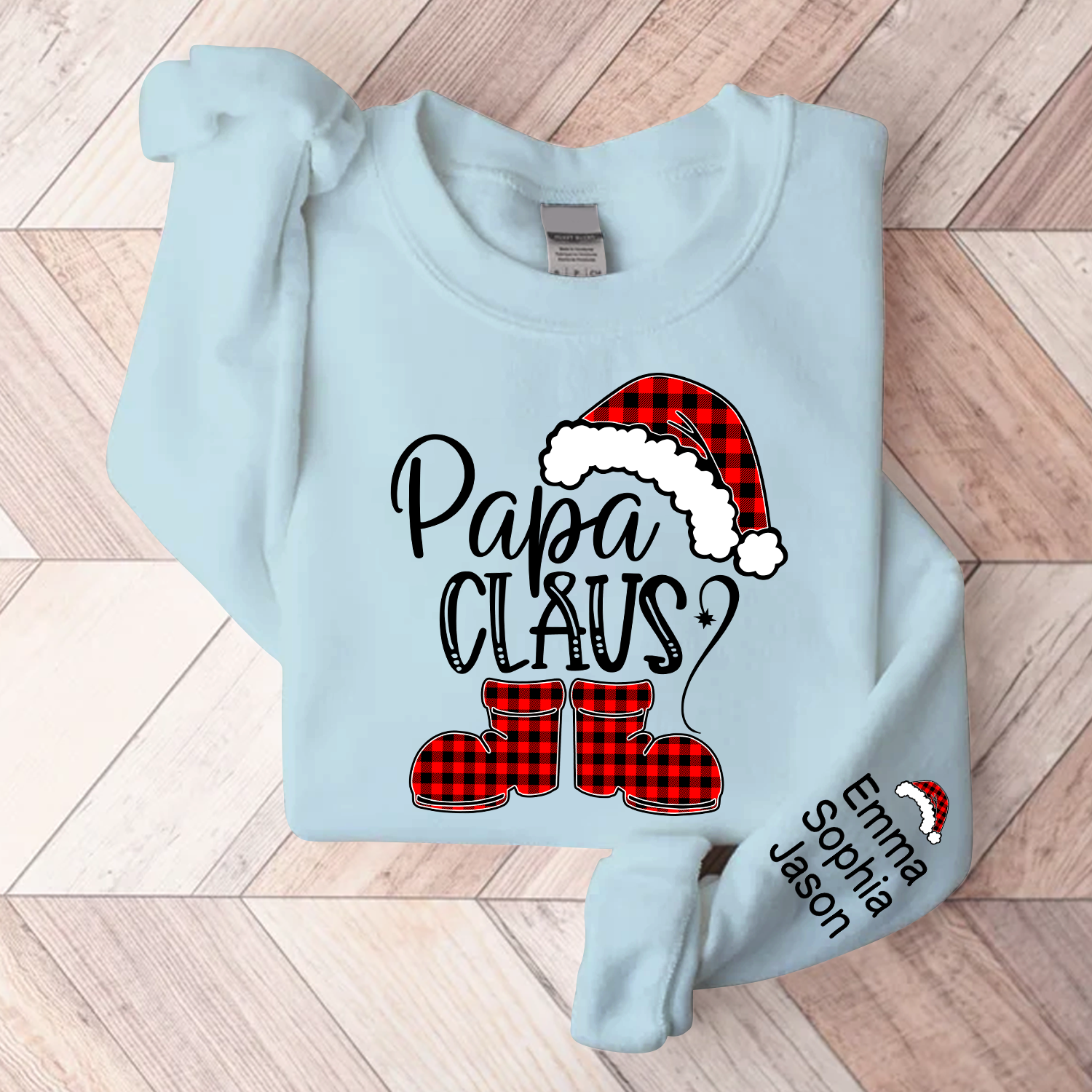 Lofaris Personalized Papa Claus Custom With Kids Grandpa Gift TH Sweatshirt