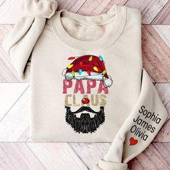 Lofaris Papa Claus Santa Christmas Custom Name Sweatshirt