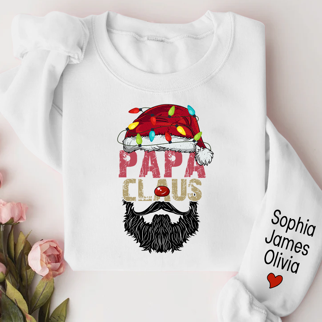 Lofaris Papa Claus Santa Christmas Custom Name Sweatshirt