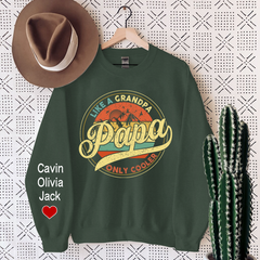 Lofaris Papa Like A Grandpa Only Cooler Custom Sweatshirt