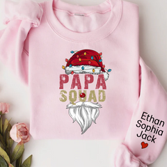 Lofaris Papa Squad Christmas 2023 Gift Custom Name Kids Sweatshirt