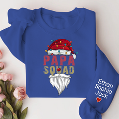 Lofaris Papa Squad Christmas 2023 Gift Custom Name Kids Sweatshirt