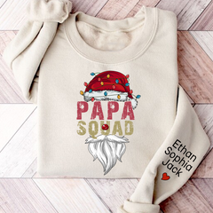 Lofaris Papa Squad Christmas 2023 Gift Custom Name Kids Sweatshirt