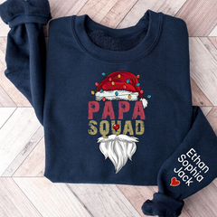 Lofaris Papa Squad Christmas 2023 Gift Custom Name Kids Sweatshirt