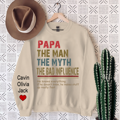 Lofaris Papa The Man Myth Legend Custom Sweatshirt
