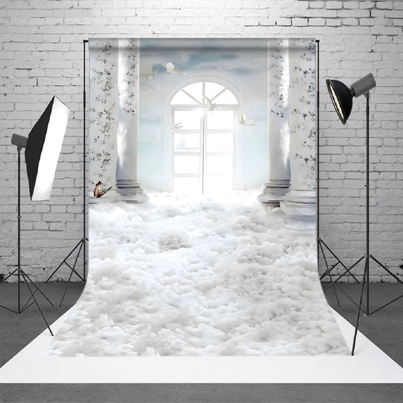 Lofaris Paradise White Roman Pillar Pigeon Memorial Backdrop