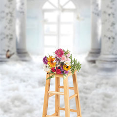 Lofaris Paradise White Roman Pillar Pigeon Memorial Backdrop