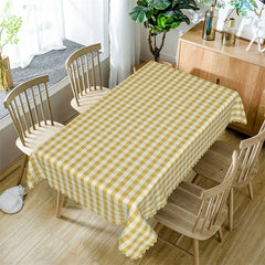 Lofaris Pastoral Yellow Gingham Plaid Camping Tablecloth