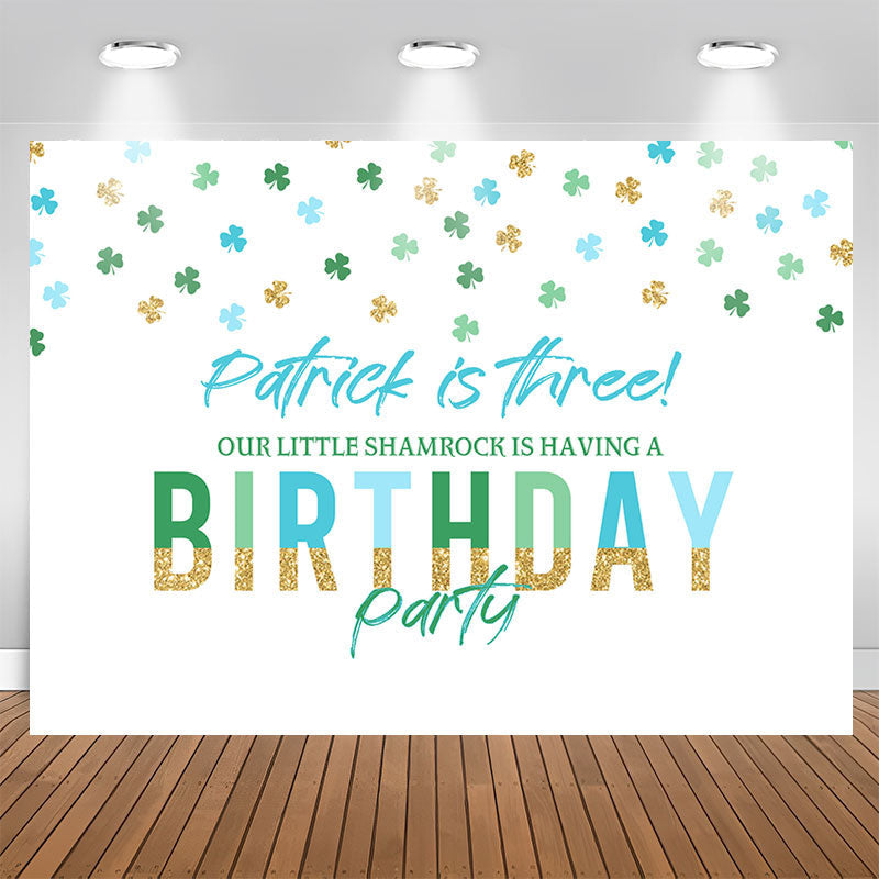 Lofaris Patrick Is Three Clover White 3th Birthday Backdrop
