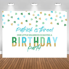Lofaris Patrick Is Three Clover White 3th Birthday Backdrop