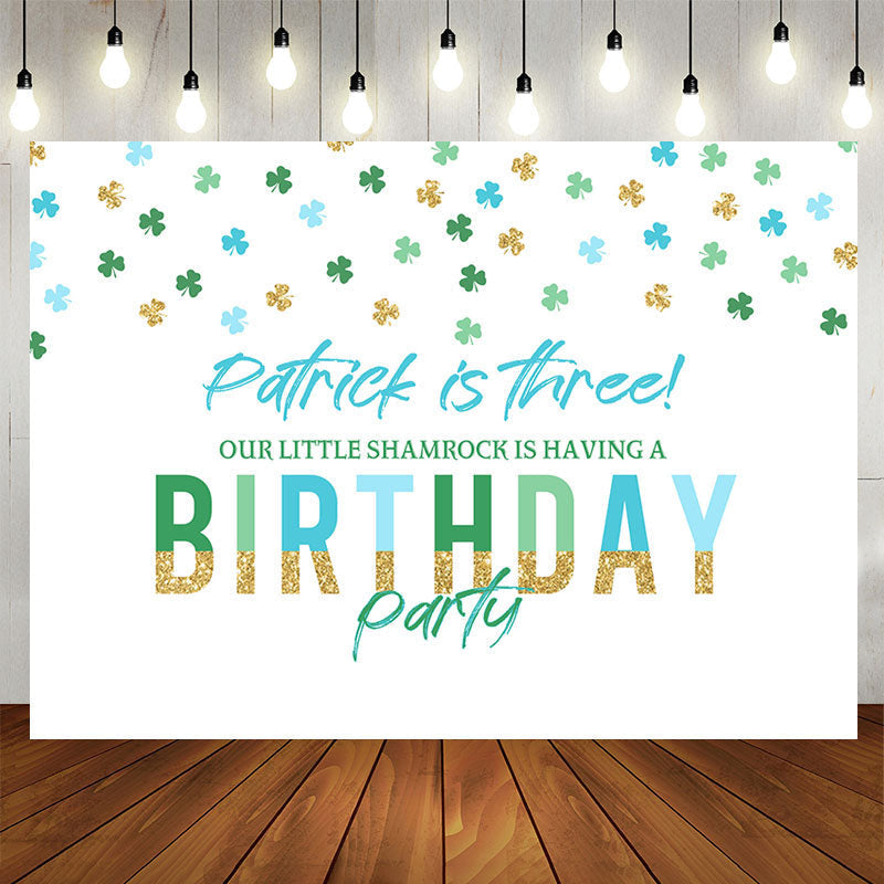 Lofaris Patrick Is Three Clover White 3th Birthday Backdrop