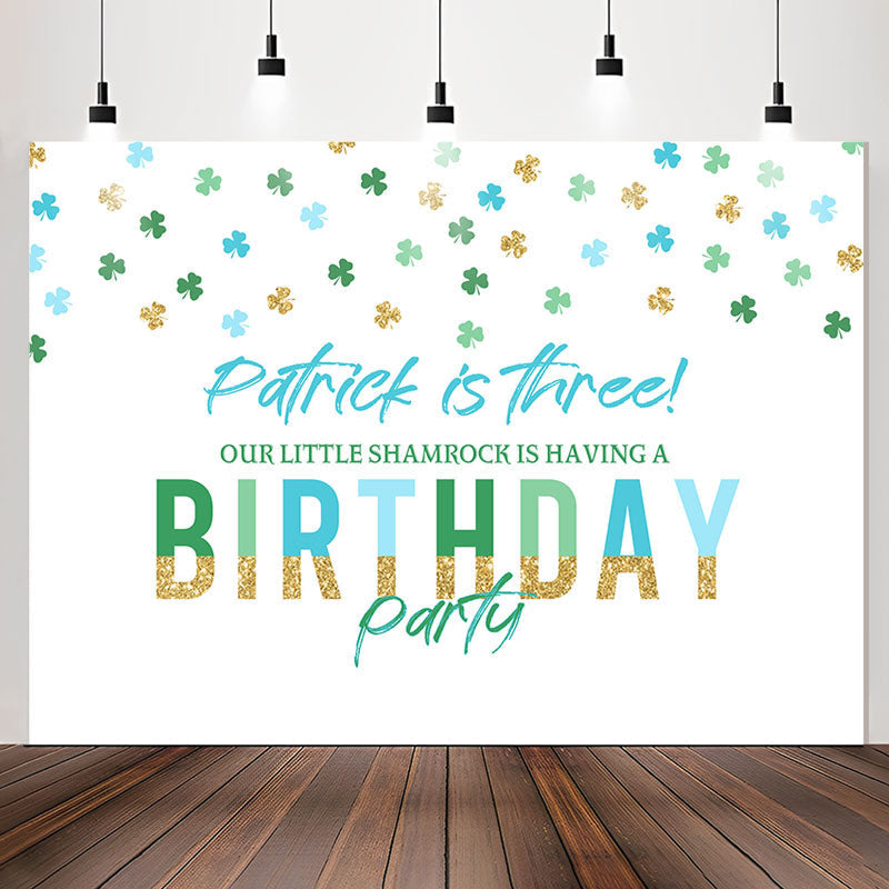 Lofaris Patrick Is Three Clover White 3th Birthday Backdrop