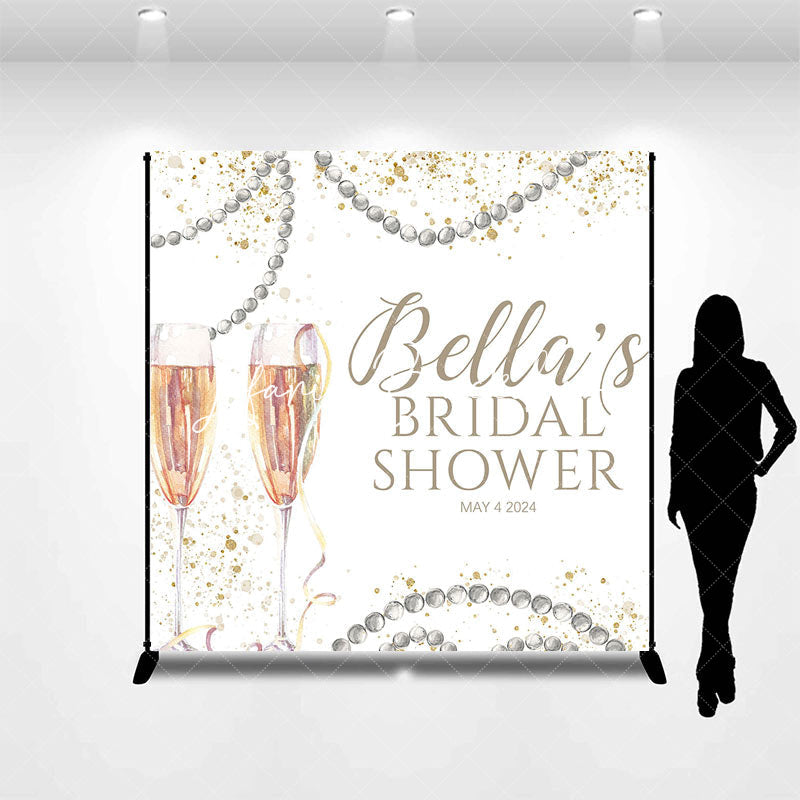 Lofaris Pearl Elegant Watercolor Custom Bridal Shower Backdrop