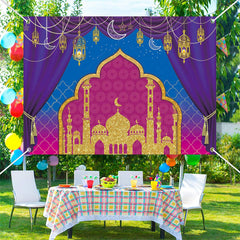 Lofaris Pendant Lantern Curtain Palace Eid Mubarak Backdrop