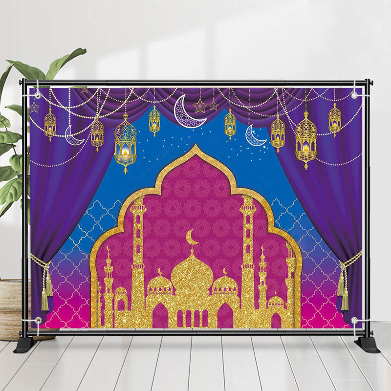 Lofaris Pendant Lantern Curtain Palace Eid Mubarak Backdrop