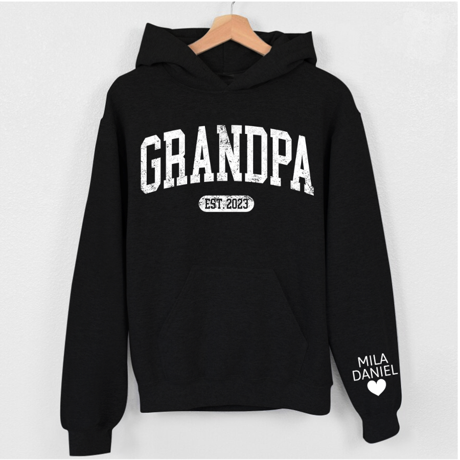 Lofaris Personalize Grandpa Papa Dad Gift Custom Name Hoodie