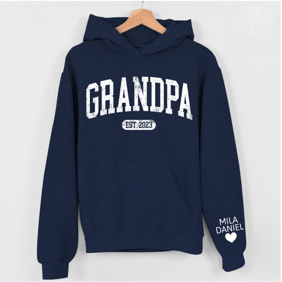 Lofaris Personalize Grandpa Papa Dad Gift Custom Name Hoodie