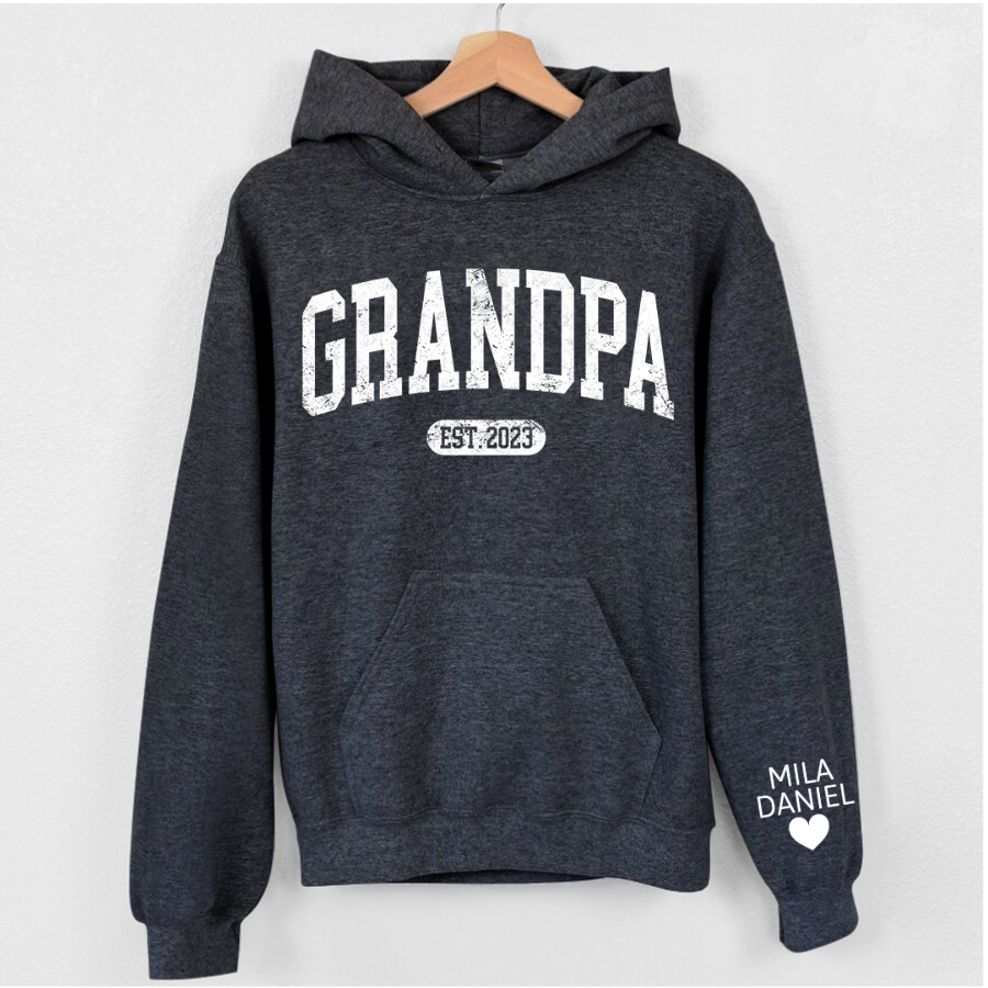 Lofaris Personalize Grandpa Papa Dad Gift Custom Name Hoodie