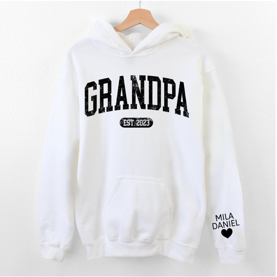 Lofaris Personalize Grandpa Papa Dad Gift Custom Name Hoodie