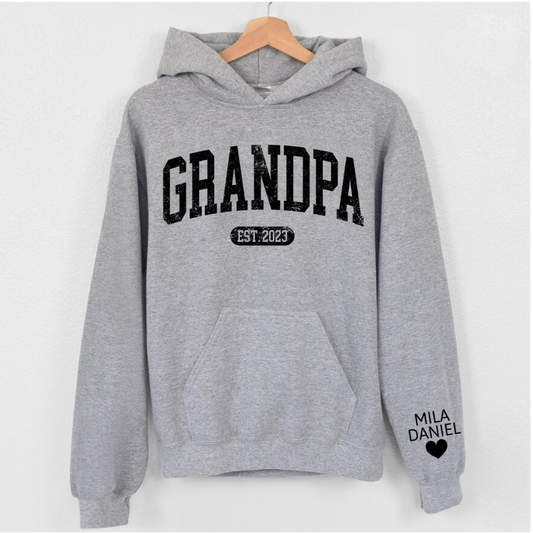 Lofaris Personalize Grandpa Papa Dad Gift Custom Name Hoodie