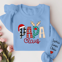 Lofaris Personalize Name Papa Claus Christmas Sweatshirt