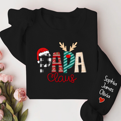 Lofaris Personalize Name Papa Claus Christmas Sweatshirt