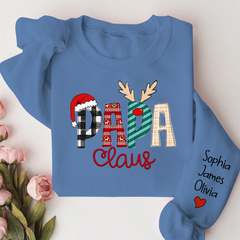 Lofaris Personalize Name Papa Claus Christmas Sweatshirt