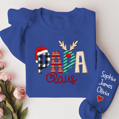 Lofaris Personalize Name Papa Claus Christmas Sweatshirt