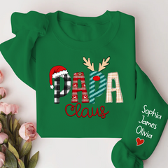 Lofaris Personalize Name Papa Claus Christmas Sweatshirt