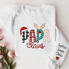 Lofaris Personalize Name Papa Claus Christmas Sweatshirt