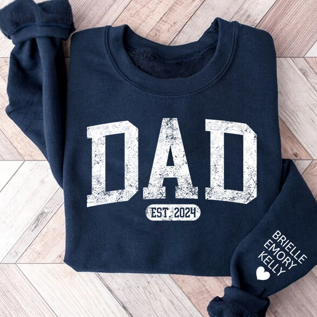 Lofaris Personalize Retro Dad Name Est Year Kids Sweatshirt