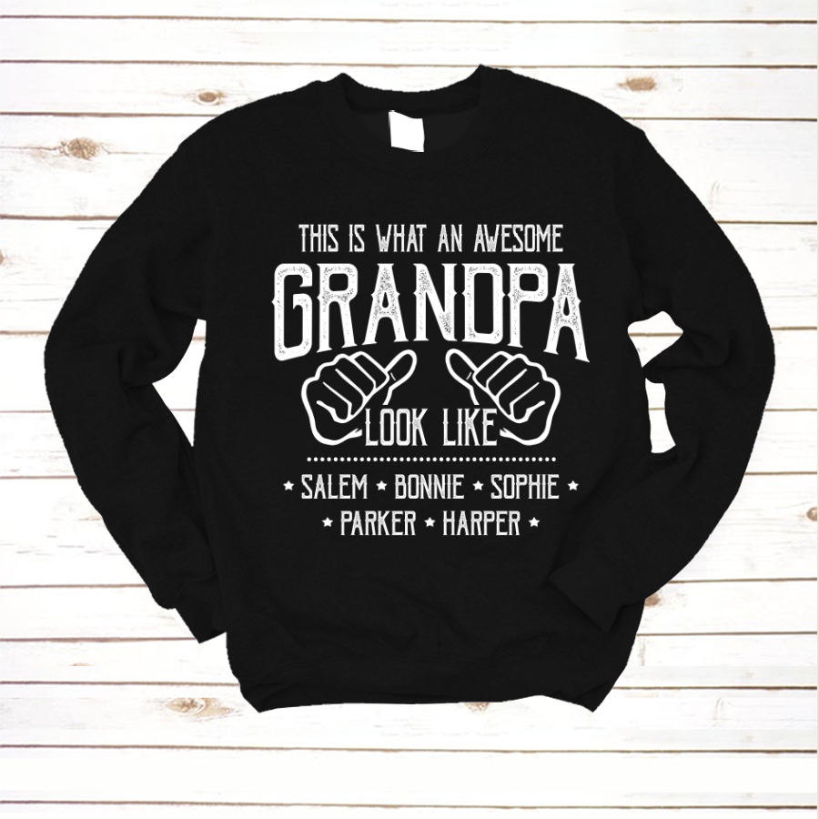 Lofaris Personalized Awesome Grandpa And Kids Sweatshirt