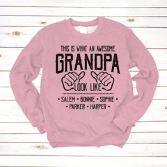 Lofaris Personalized Awesome Grandpa And Kids Sweatshirt