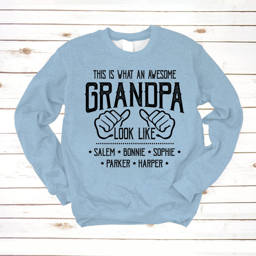 Lofaris Personalized Awesome Grandpa And Kids Sweatshirt
